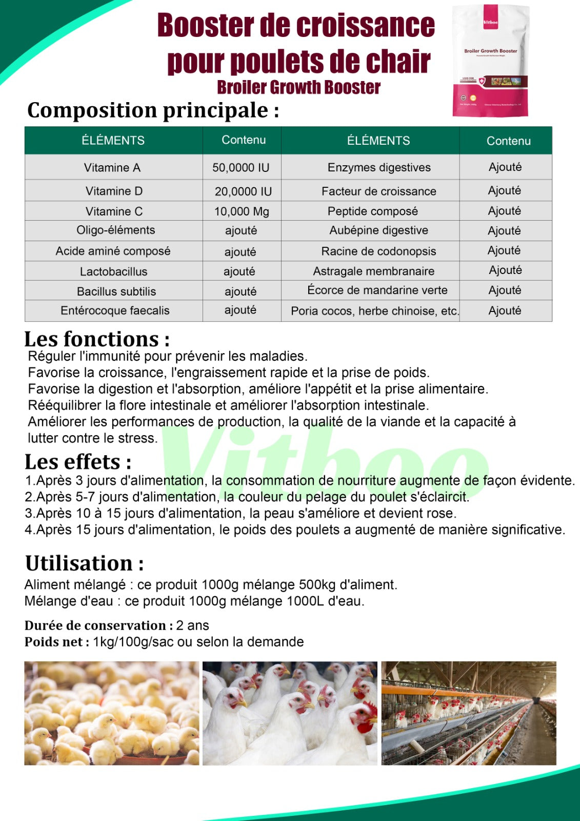 Booster de Croissance pour Poulet de Chair