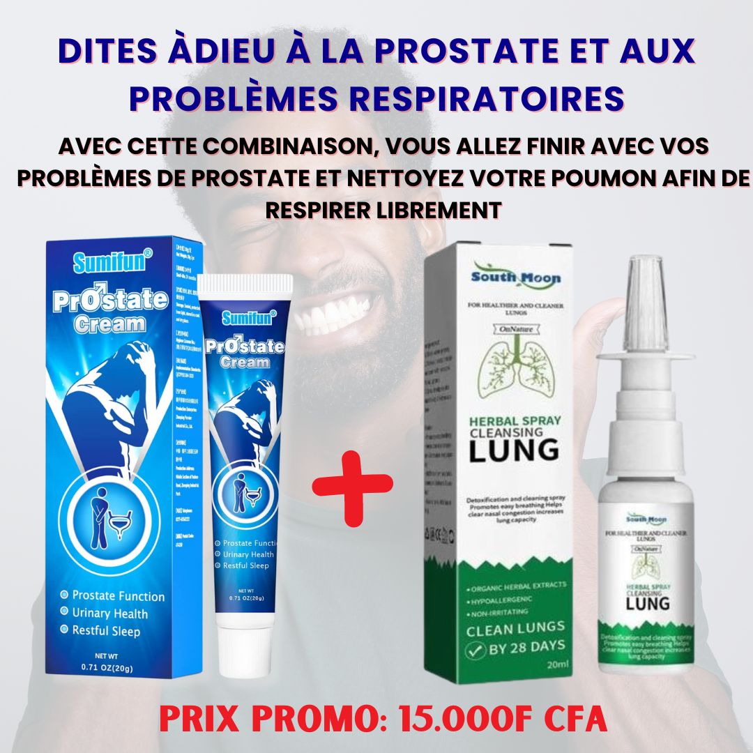 Combinaison Crème Prostate et Spray Nettoyeur de Poumon