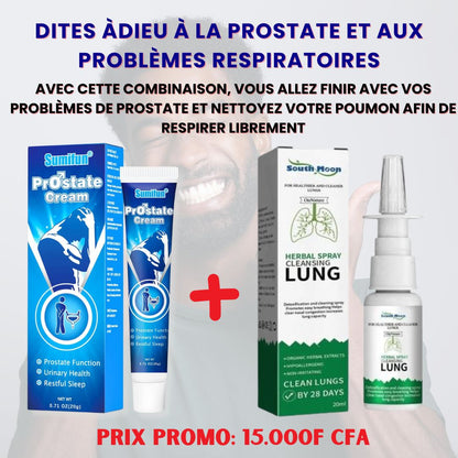 Combinaison Crème Prostate et Spray Nettoyeur de Poumon