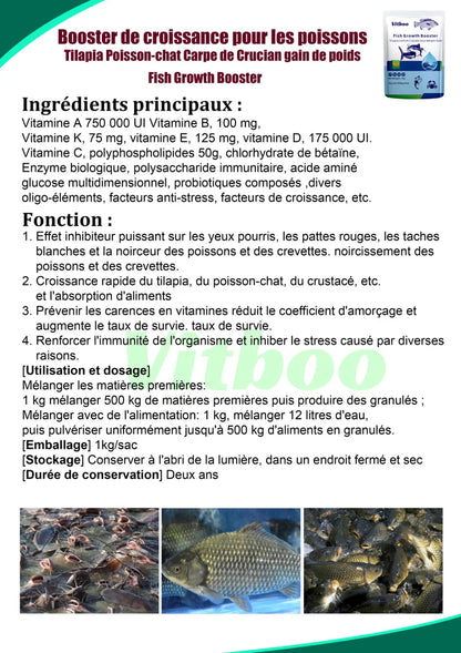 Booster de Croissance pour les Poissons : Tilapia ,Poisson-chat , Carpe...